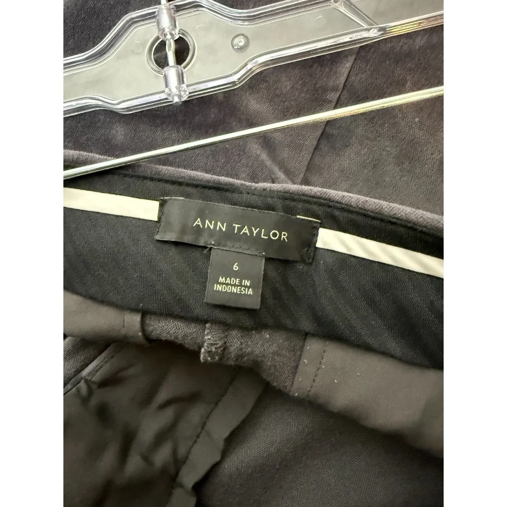 Ann Taylor Trouser-Fit Pants Women's 6‎ Dark Grey Velvet/Corduroy
